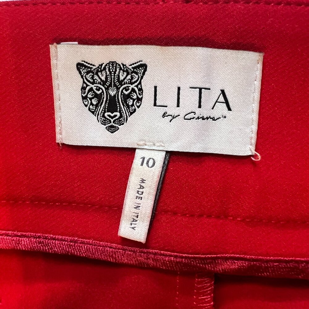 LITA‎ by Ciara Military Suit Pant Color Lipstick Red Size Large - Picture 3 of 12